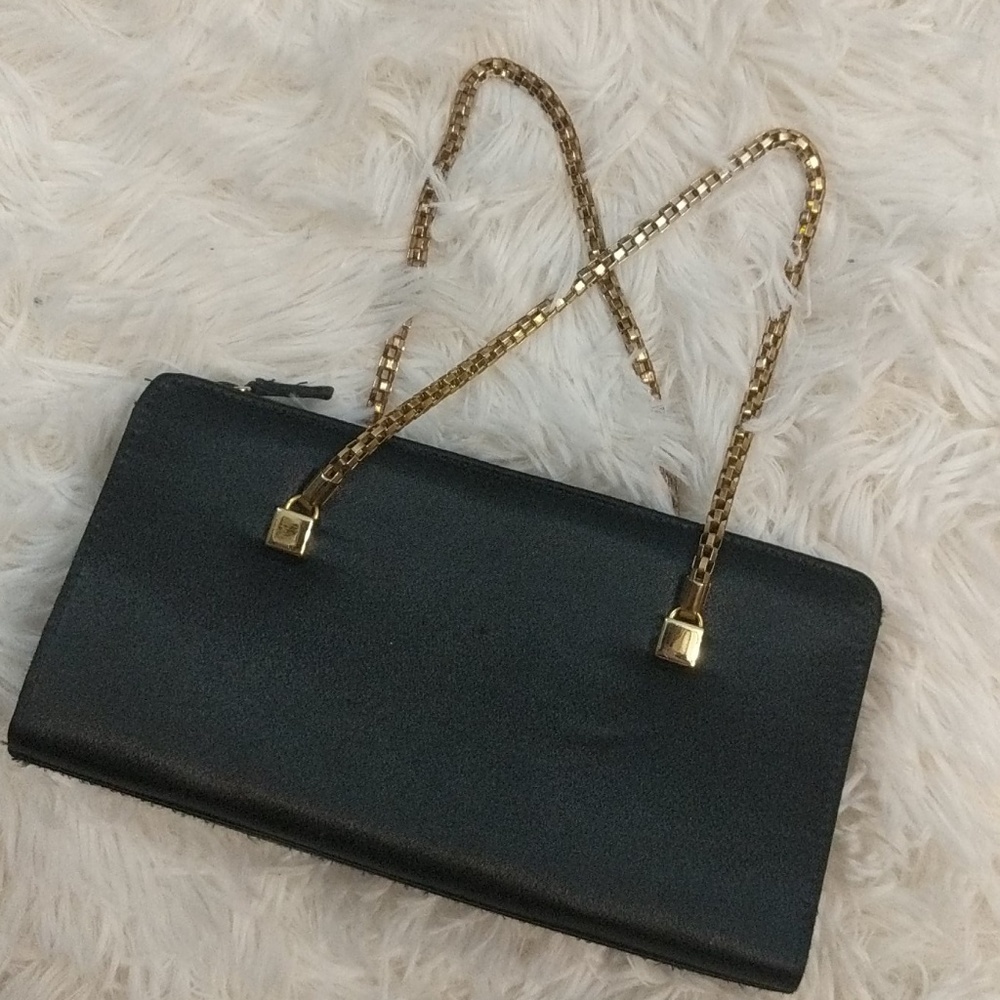 Vintage LA REGALE Classy Black Clutch Purse